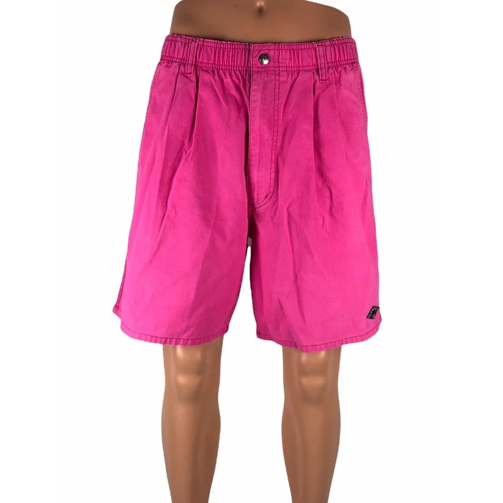 Ocean Pacific OP Men's Large Cotton Shorts Long Riders Surfer Pink Vintage Rare